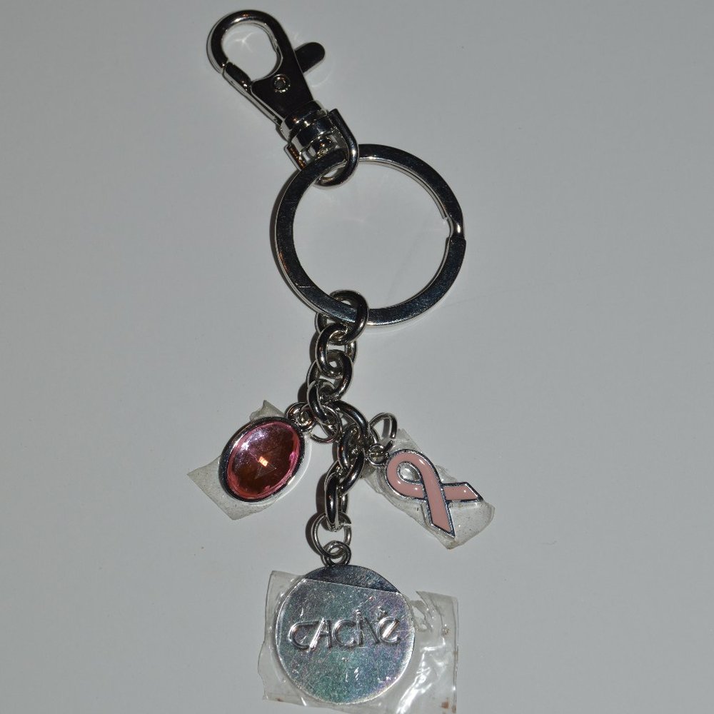 NWOT - Cache Silver Breast Cancer Key Chain